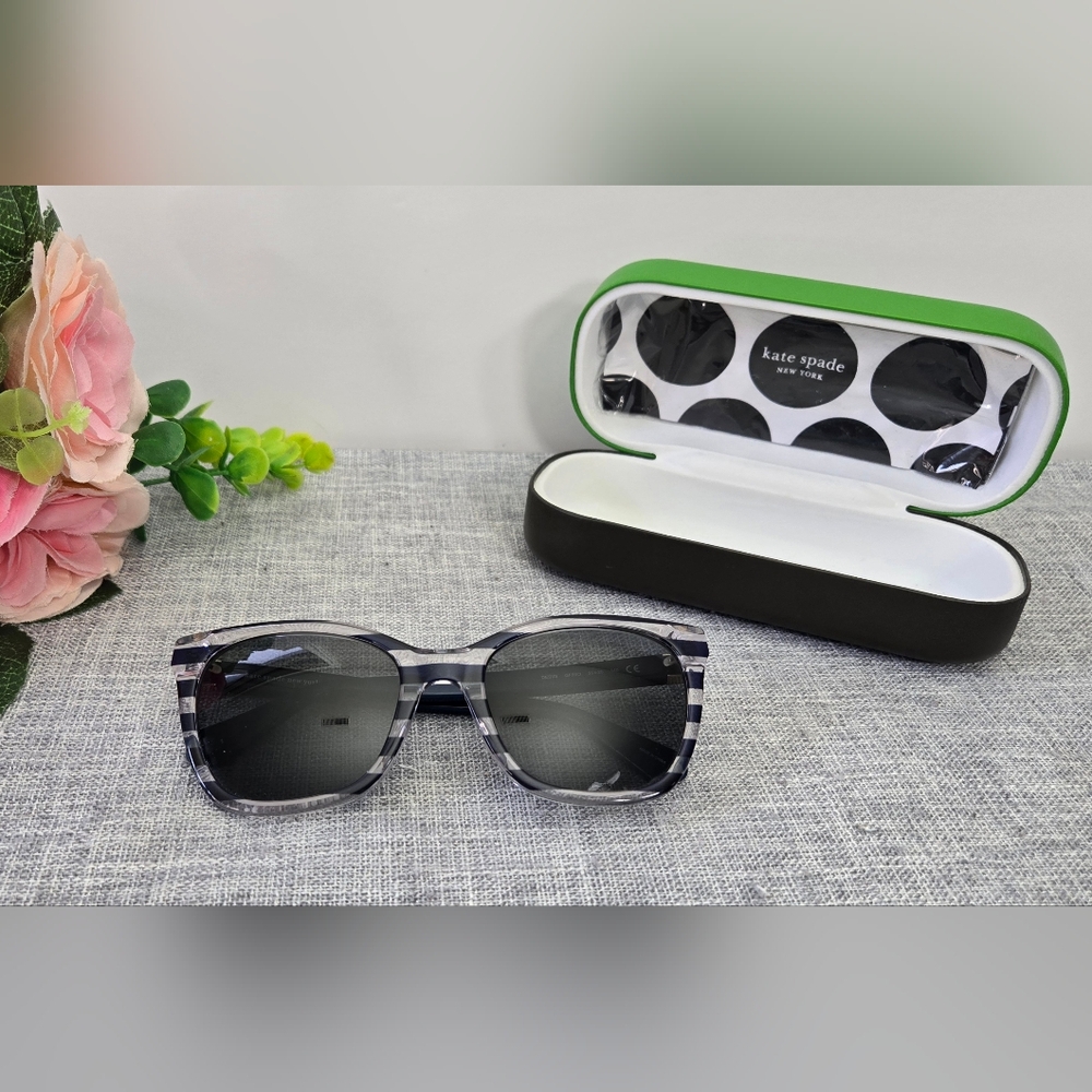 Kate Spade DESI/S Prescription Sunglasses Blue Pattern‎ Gray 55mm Frame Only